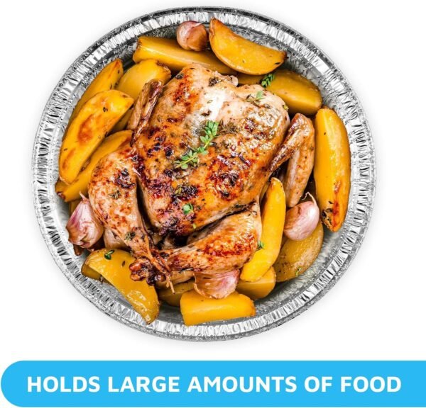 DM_20260710101630_001 20 Pack 9" Round Aluminum Pans with Clear Lids, Pie Tins Disposable Foil Pans with Lids, Take Out Containers, Freezer Oven Safe Aluminum Baking Pans for Storing, Baking, Meal Prep & Reheating
