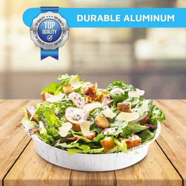 DM_20260710101637_001 20 Pack 9" Round Aluminum Pans with Clear Lids, Pie Tins Disposable Foil Pans with Lids, Take Out Containers, Freezer Oven Safe Aluminum Baking Pans for Storing, Baking, Meal Prep & Reheating