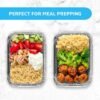Aluminum Pans with Lids (20-Pack, 7.2"×5.3") 13.4oz Capacity Foil Food Containers with Lids - 20 Pans and 20 Cardboard Covers - Disposable Tin Foil Pans - for Baking, Meal Prep and Freezer, Takeout