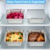Aluminum Pans with Lids (20-Pack, 7.2"×5.3") 13.4oz Capacity Foil Food Containers with Lids - 20 Pans and 20 Cardboard Covers - Disposable Tin Foil Pans - for Baking, Meal Prep and Freezer, Takeout