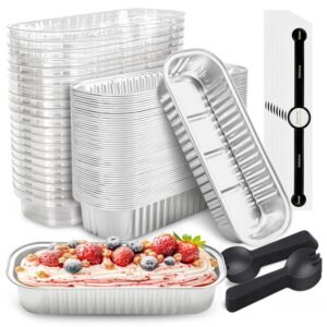 30 Pack 6.8oz Dual Compartment Clear Disposable Plastic Clamshell Snack Containers, Affordable Takeout Food Trays for Party & Catering