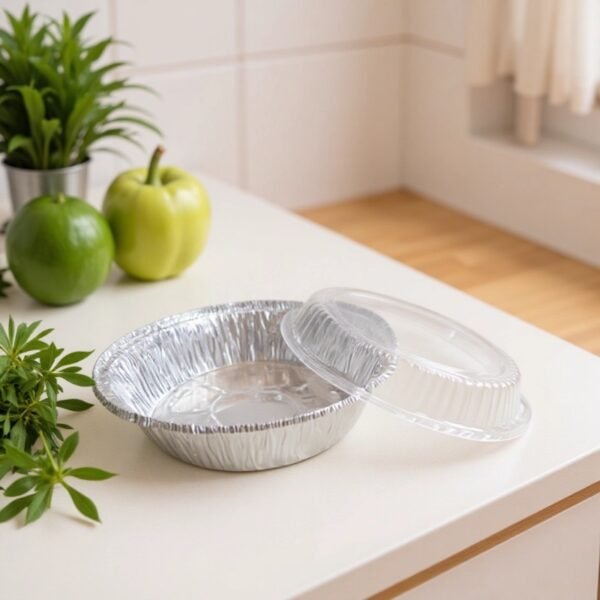 图19寸盘带盖子 20 Pack 9" Round Aluminum Pans with Clear Lids, Pie Tins Disposable Foil Pans with Lids, Take Out Containers, Freezer Oven Safe Aluminum Baking Pans for Storing, Baking, Meal Prep & Reheating
