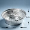尺寸图 20 Pack 9" Round Aluminum Pans with Clear Lids, Pie Tins Disposable Foil Pans with Lids, Take Out Containers, Freezer Oven Safe Aluminum Baking Pans for Storing, Baking, Meal Prep & Reheating
